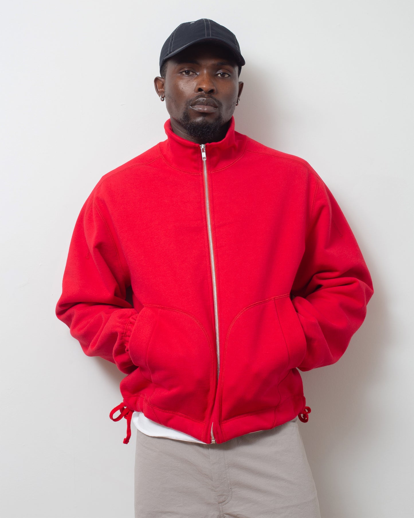 Knot Zip Sweater Rouge