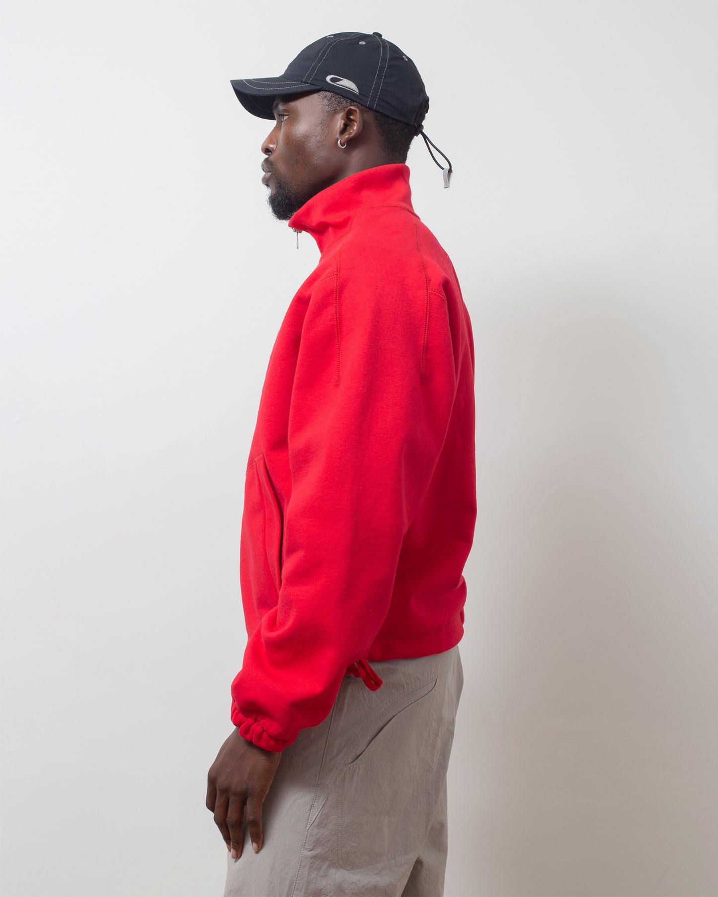 Knot Zip Sweater Rouge