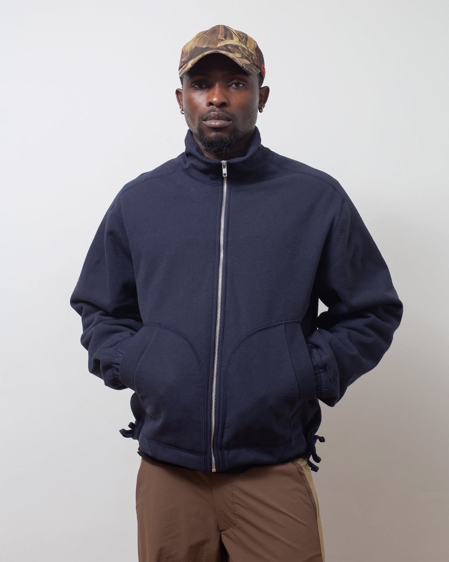 Knot Zip Sweater Navy