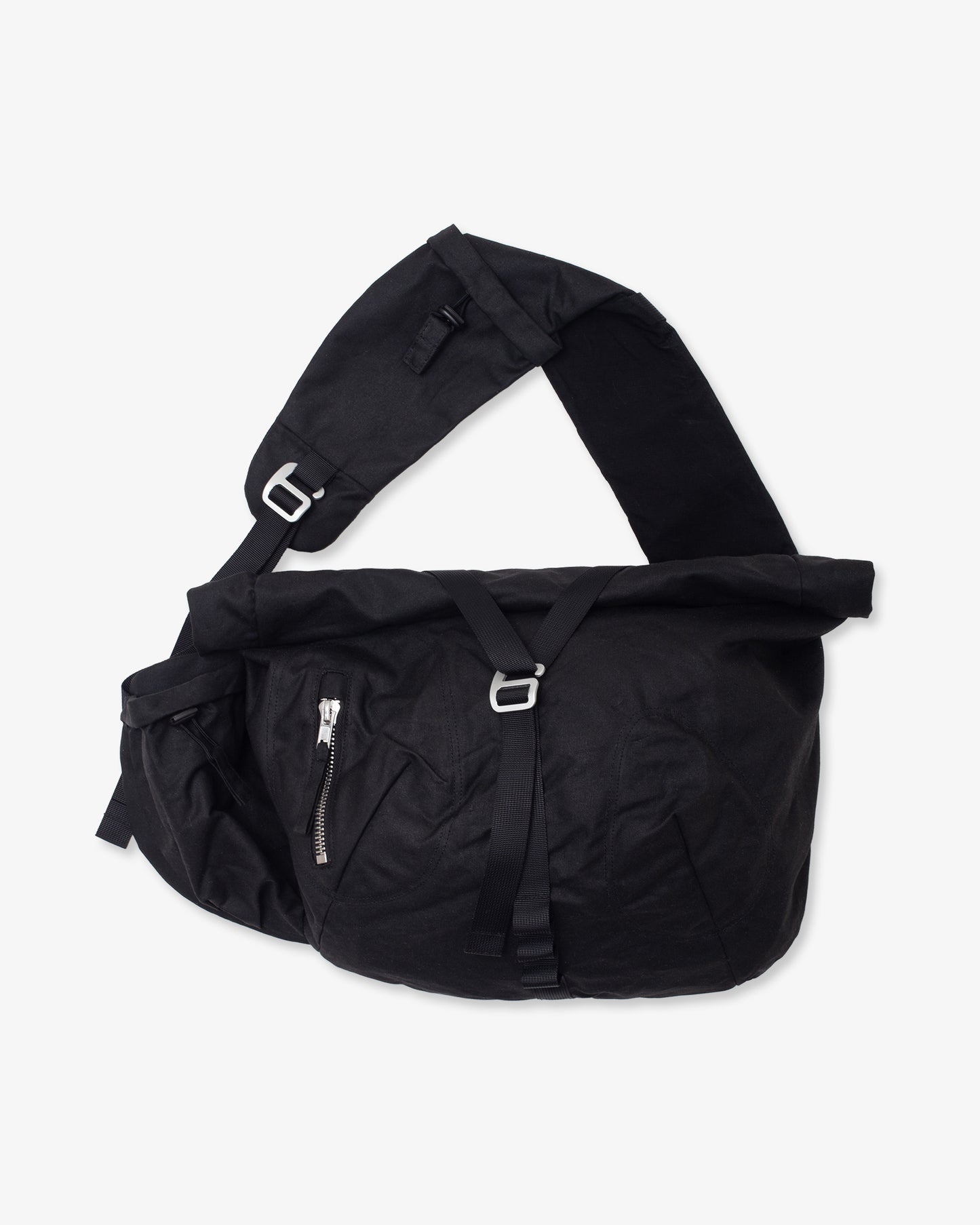 Bubble-Roll Wax Messenger Bag Black