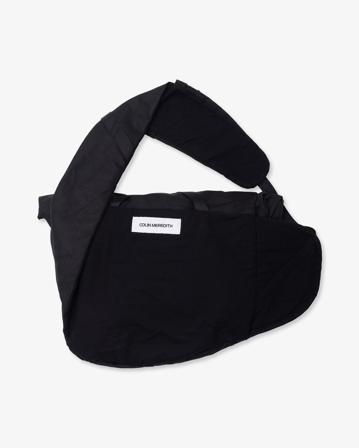 Bubble-Roll Wax Messenger Bag Black