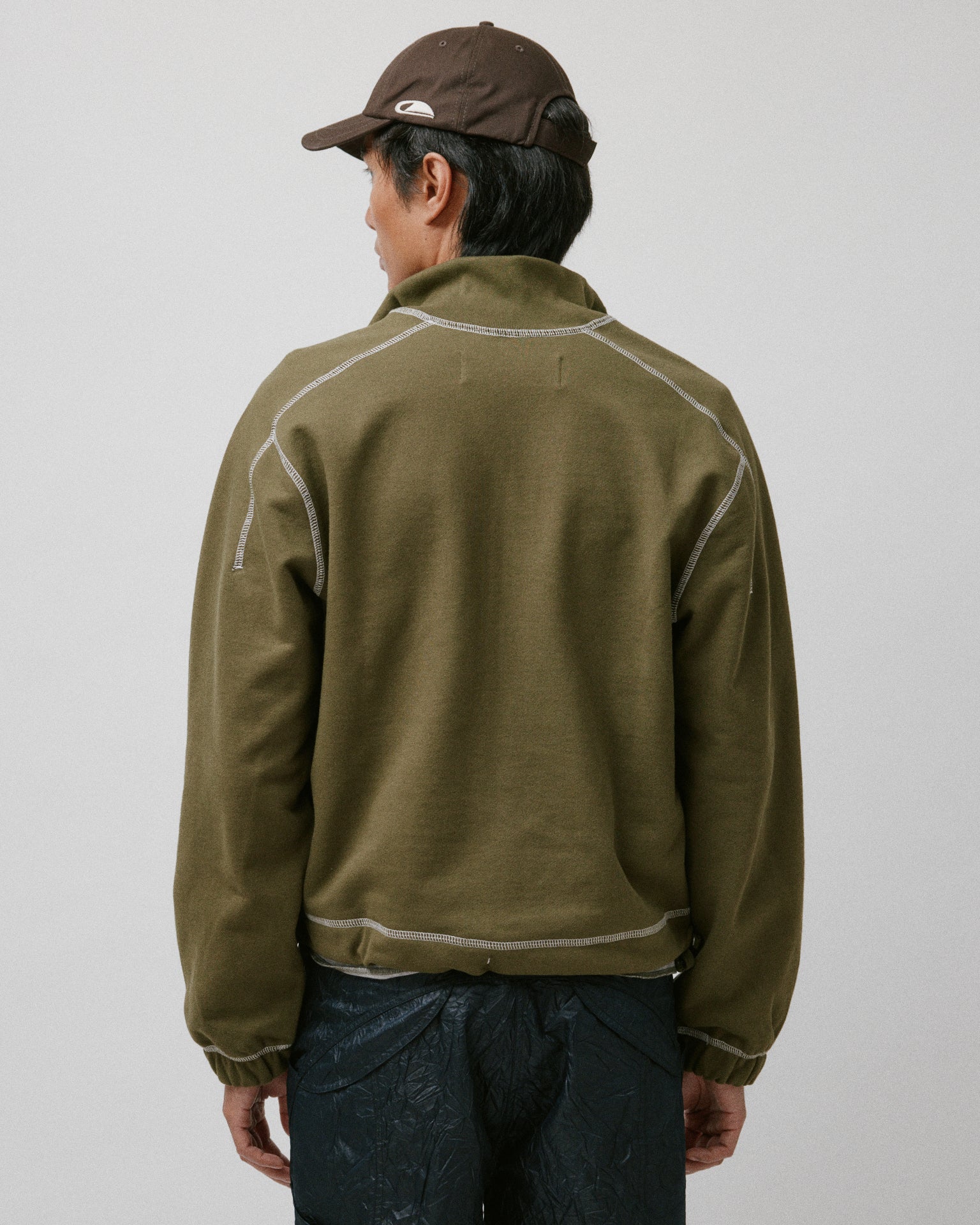 Knot Zip Sweater Olive Drab