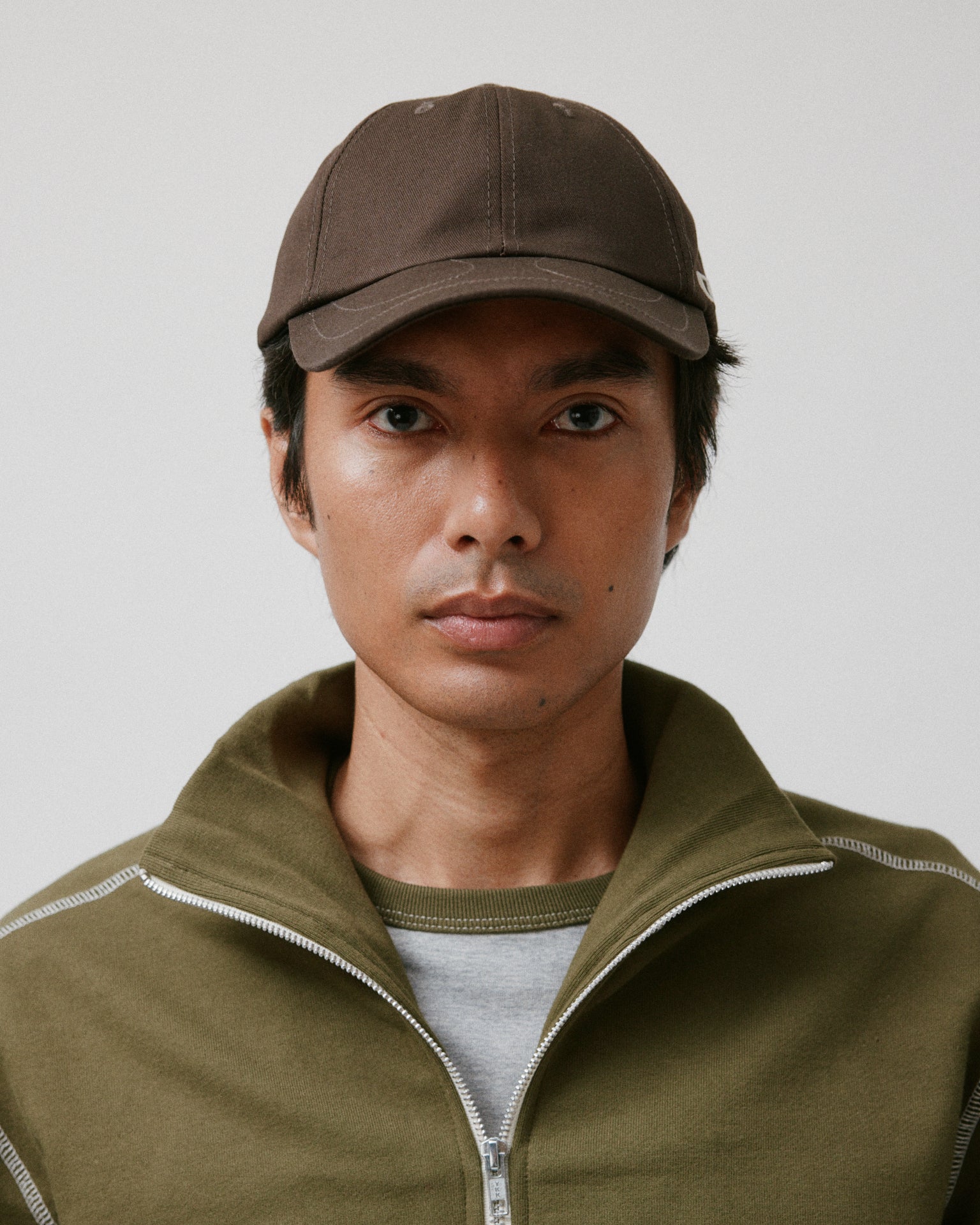 Horse Shoe 6 Panel Cap Brown Cotton