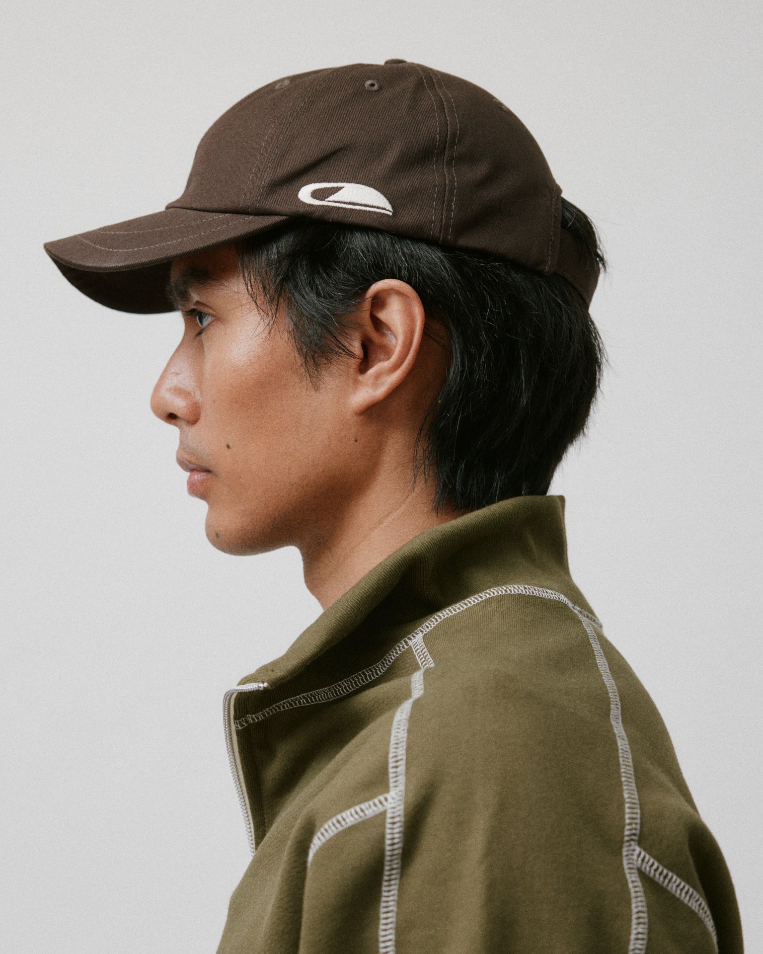 Horse Shoe 6 Panel Cap Brown Cotton