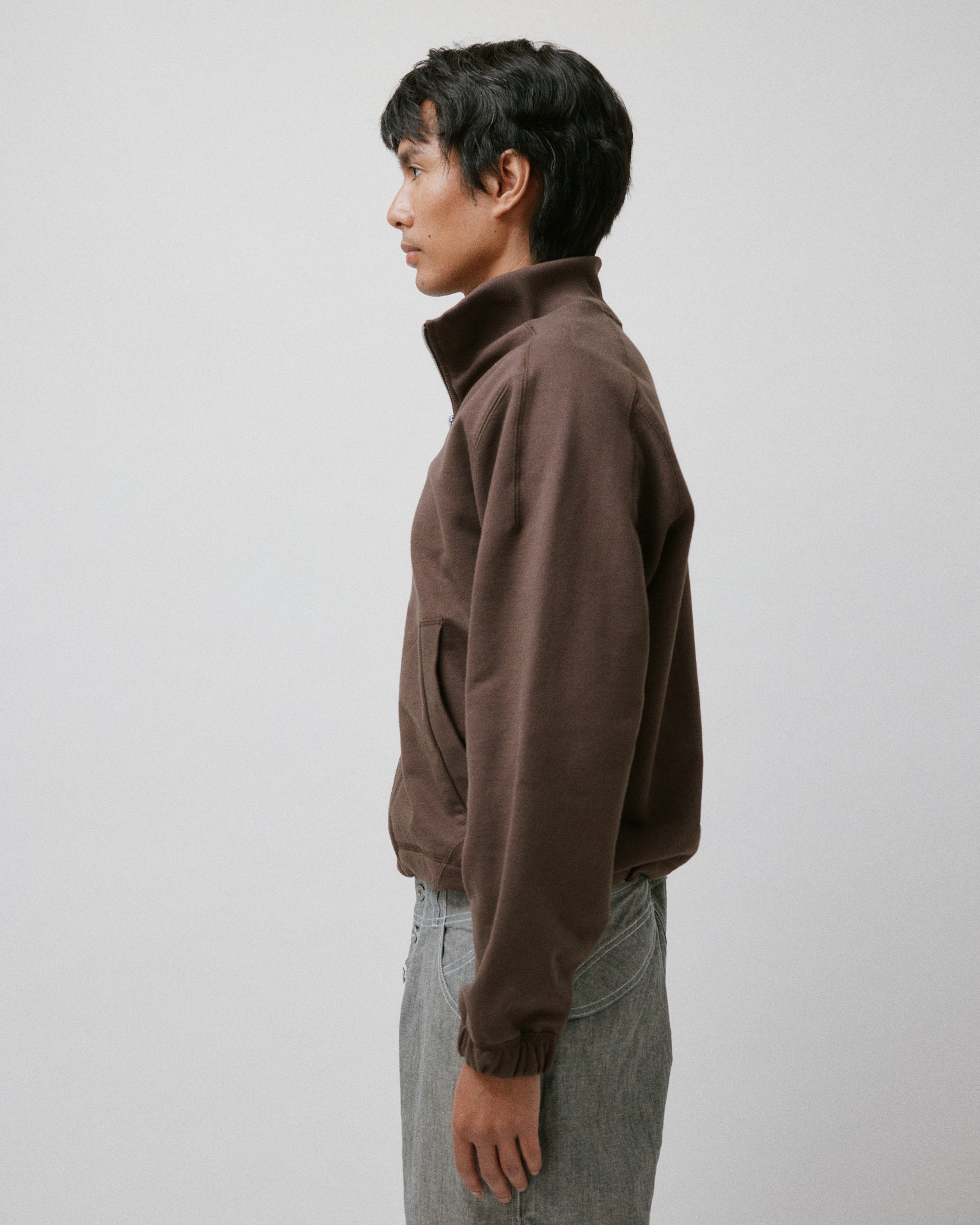 Knot Zip Sweater Brown