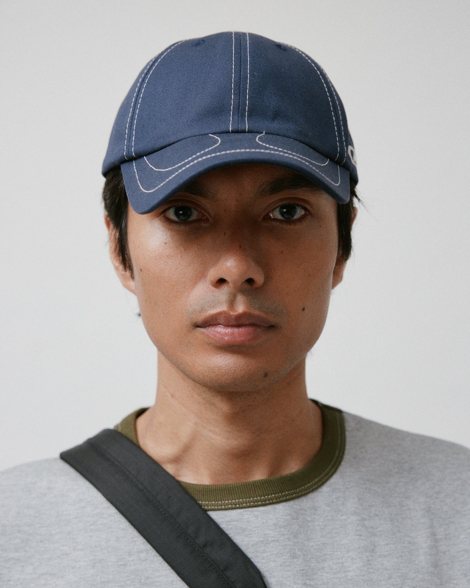 Horse Shoe 6 Panel Cap Navy Cotton