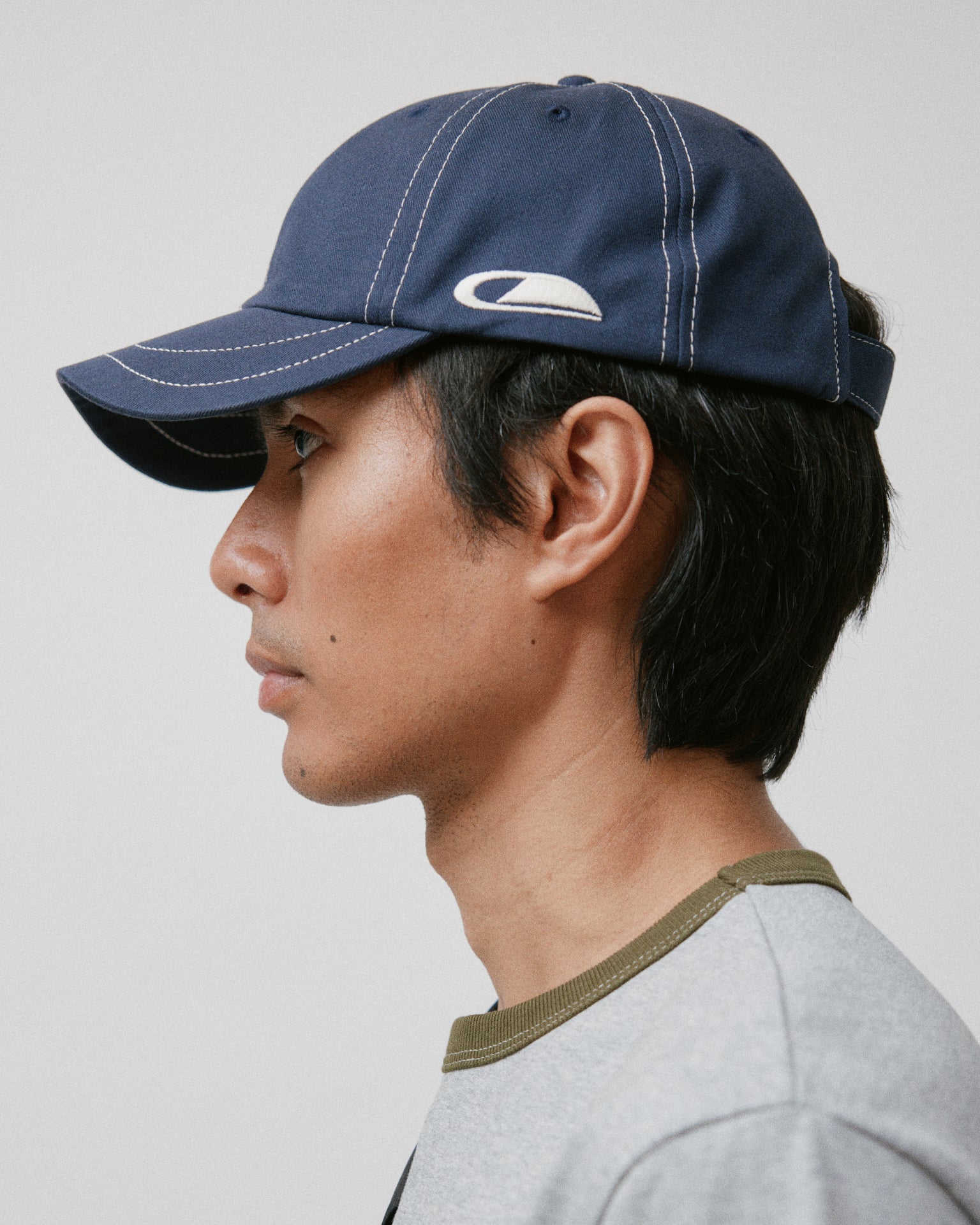 Horse Shoe 6 Panel Cap Navy Cotton