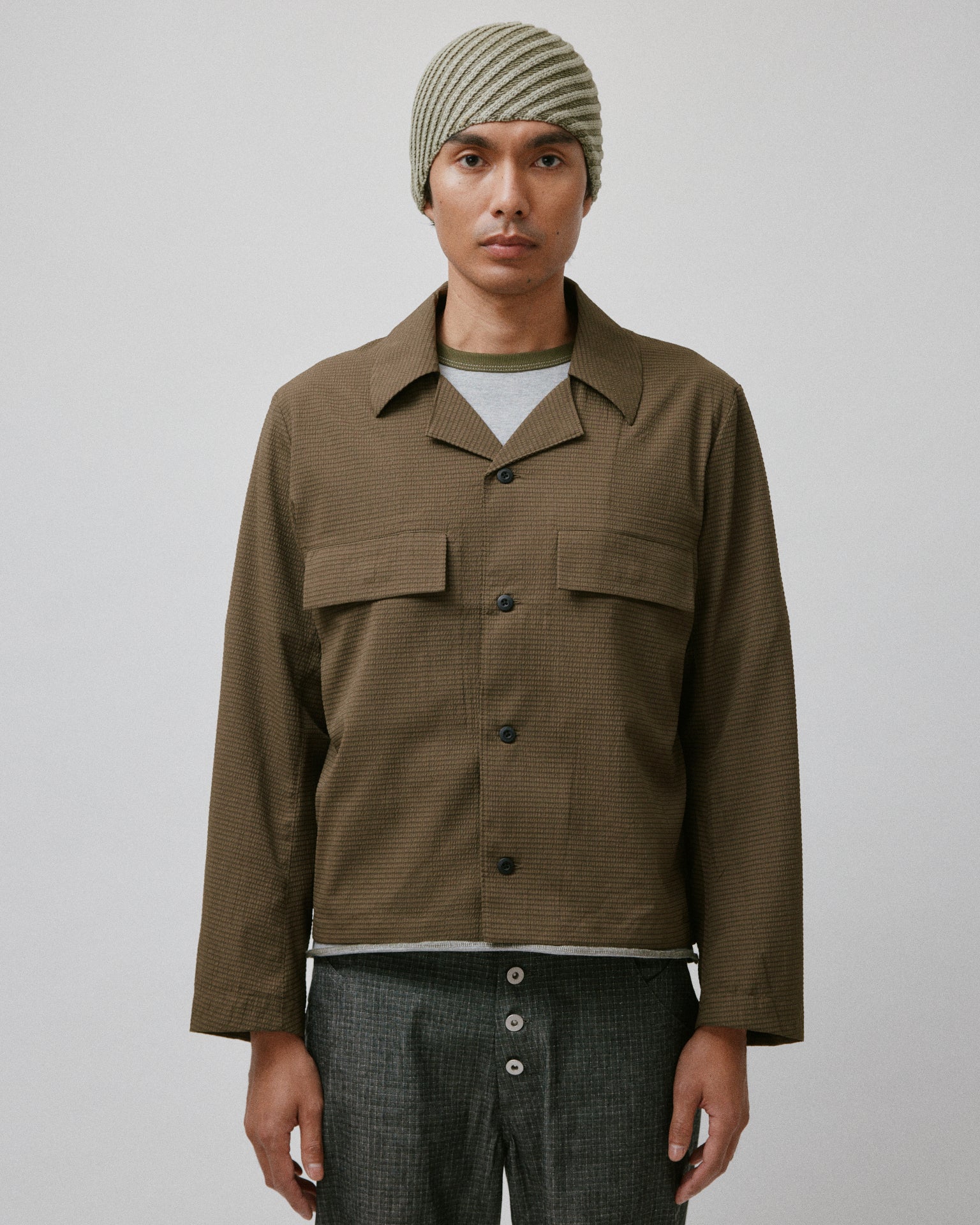 Wing Mesh Button Down Olive Drab