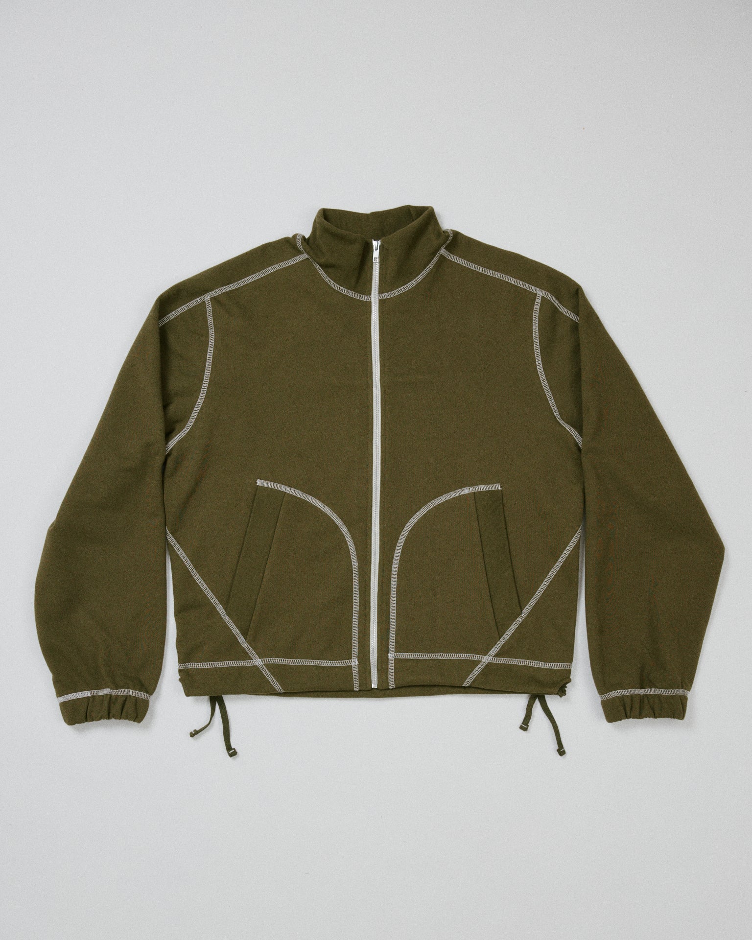 Knot Zip Sweater Olive Drab