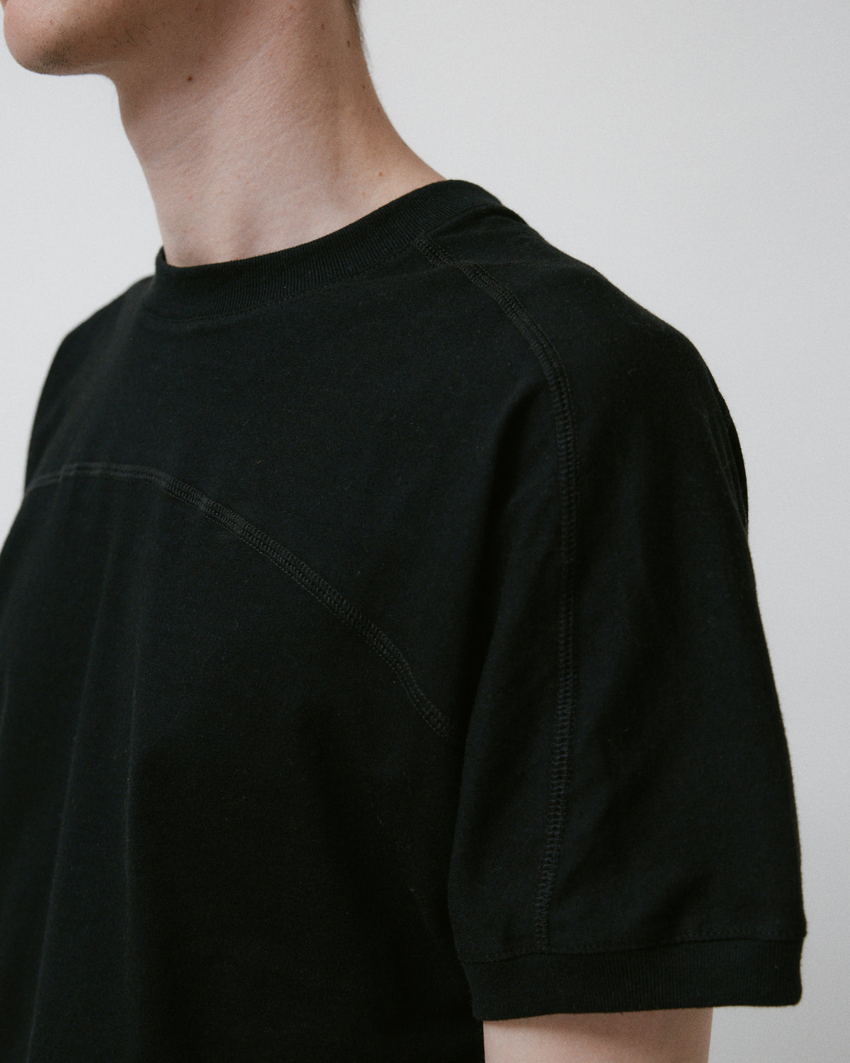Stripe Ringer Tee Black