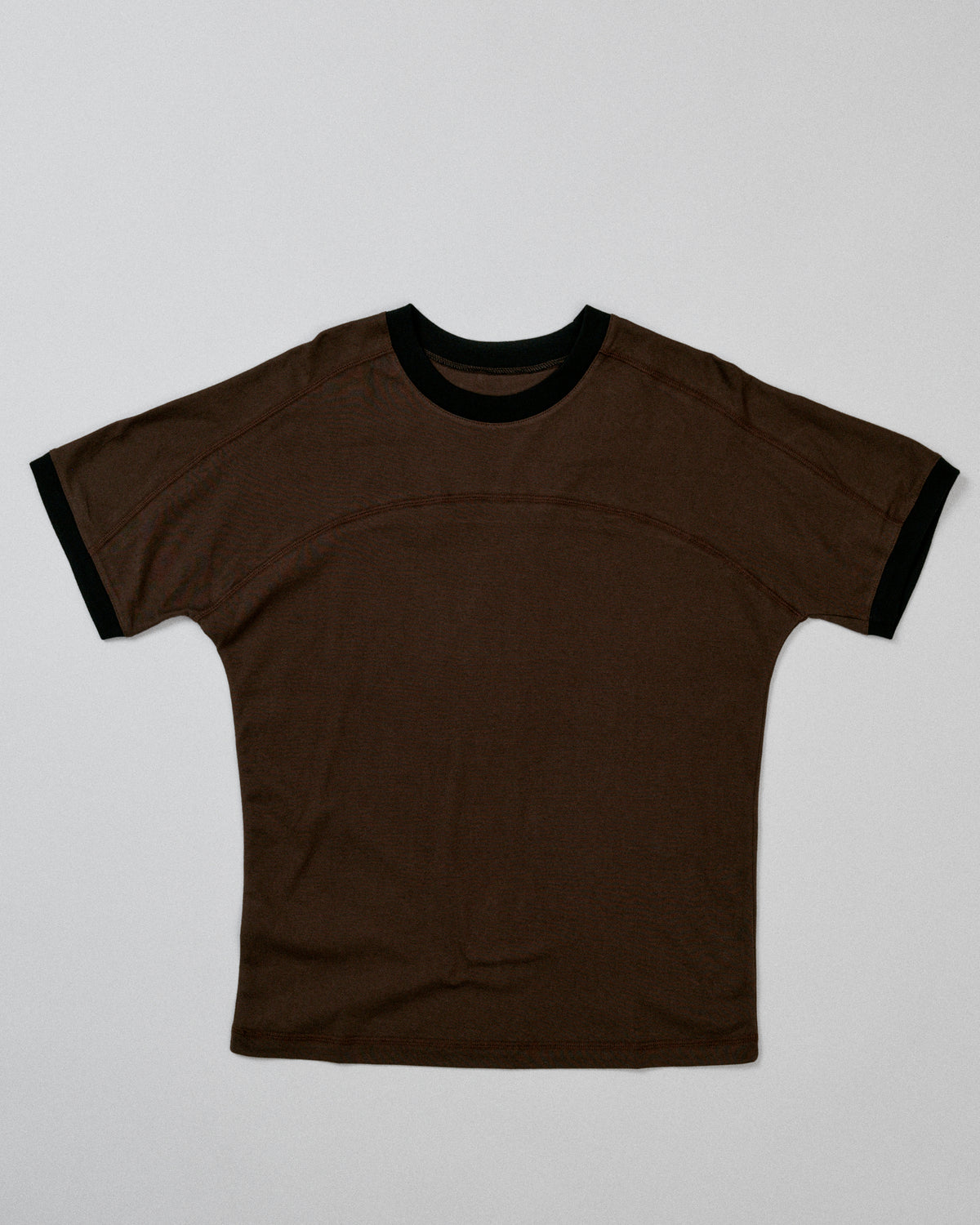 Stripe Ringer SS Tee Brown