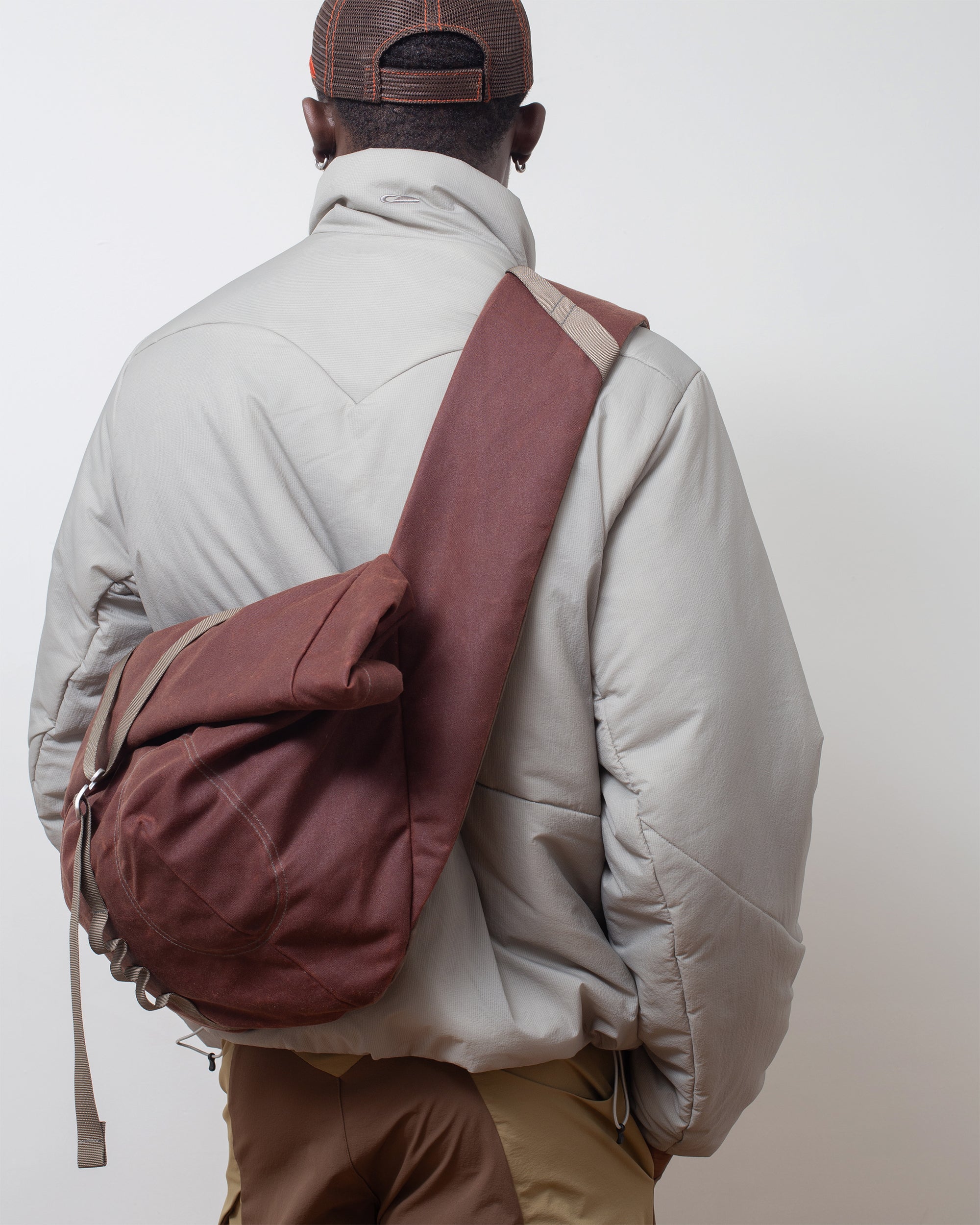 Bubble-Roll Wax Messenger Bag Chestnut