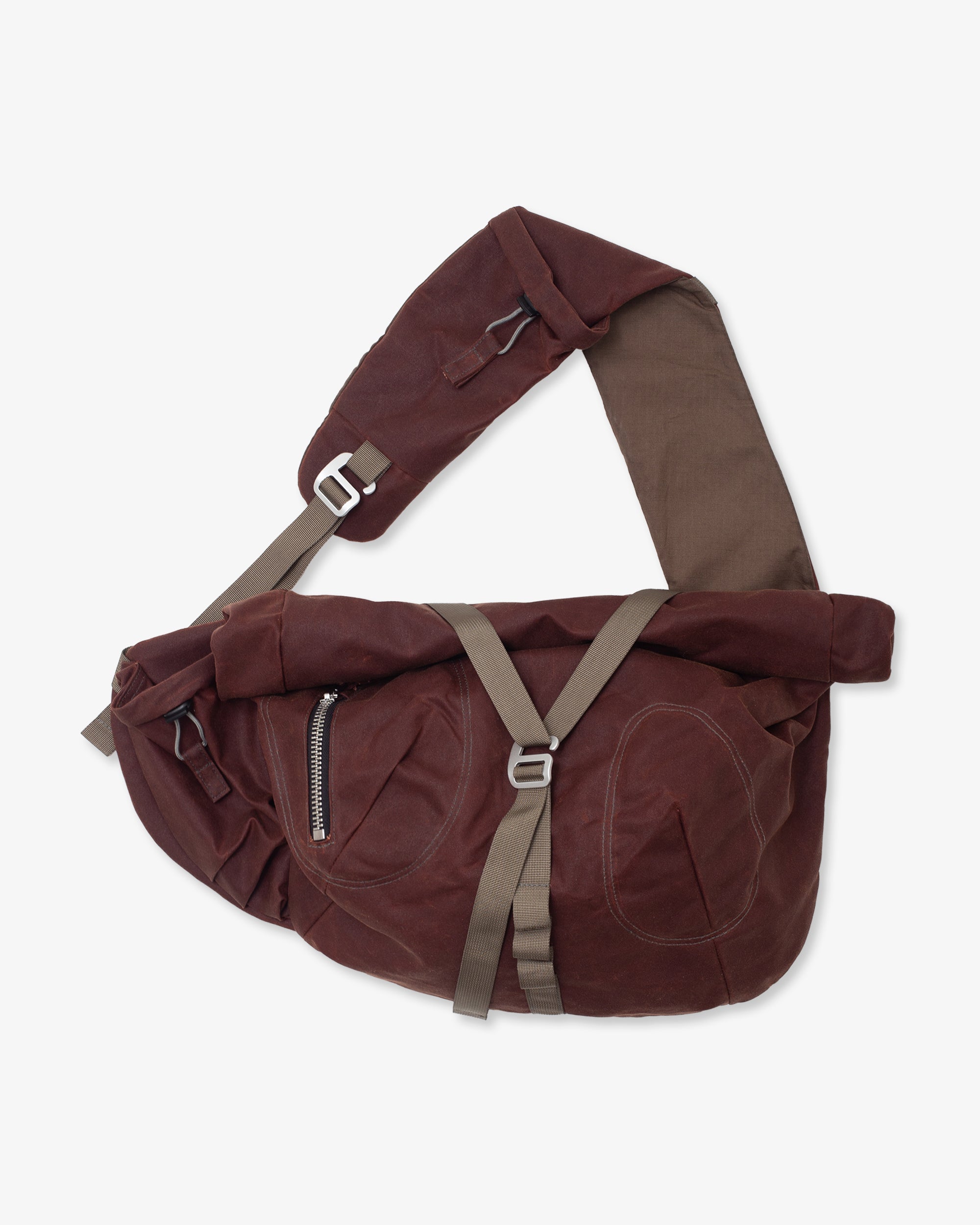 Bubble-Roll Wax Messenger Bag Chestnut